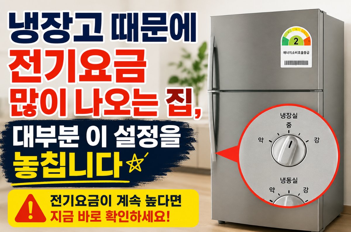 냉장고 때문에 전기요금 많이 나오는 집, 대부분 이 설정을 놓칩니다