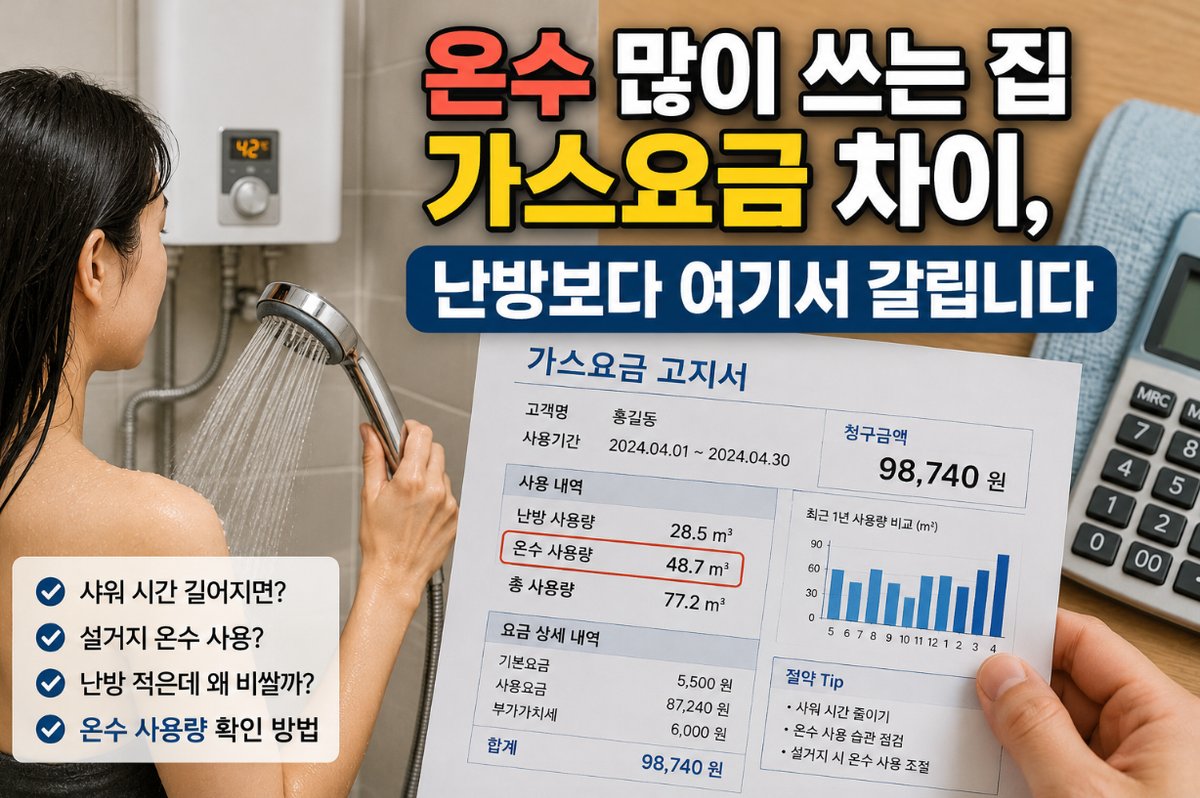 온수 많이 쓰는 집 가스요금 차이, 난방보다 여기서 갈립니다