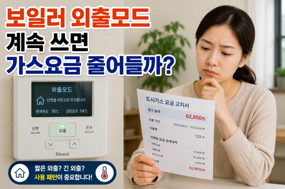 보일러 외출모드 계속 쓰면 가스요금 줄어들까