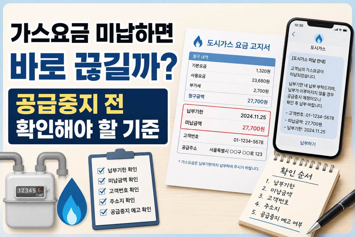 가스요금 미납하면 바로 끊길까, 공급중지 전 확인해야 할 기준