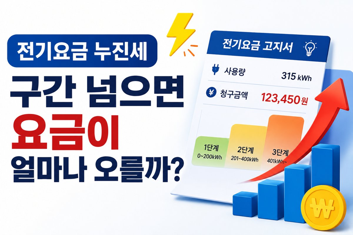 전기요금 누진세 구간 넘으면 요금이 얼마나 오를까