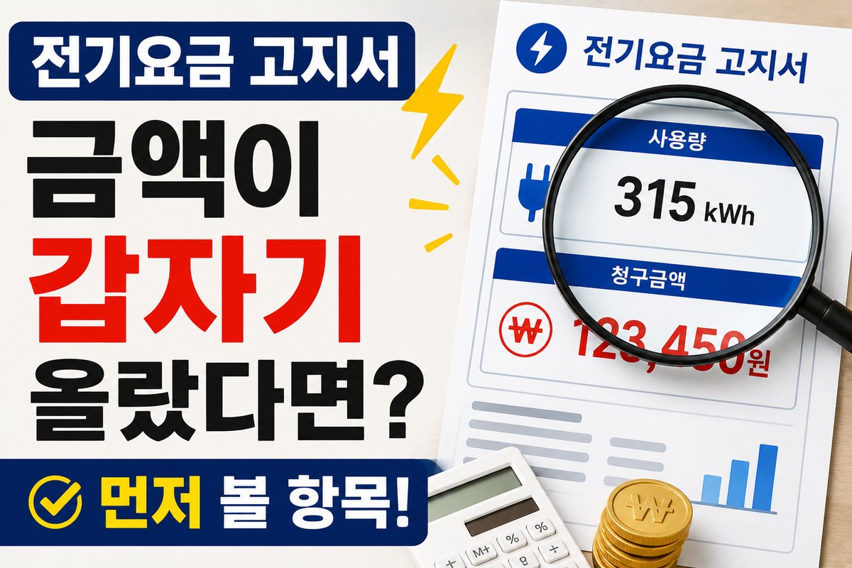 전기요금 고지서 금액이 갑자기 오른 집이 먼저 볼 항목