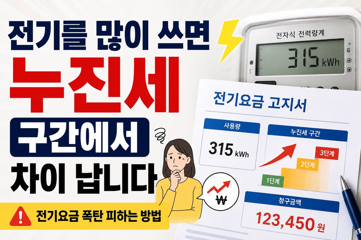 전기를 많이 쓰면 안 되는 이유, 누진세 구간에서 차이 납니다
