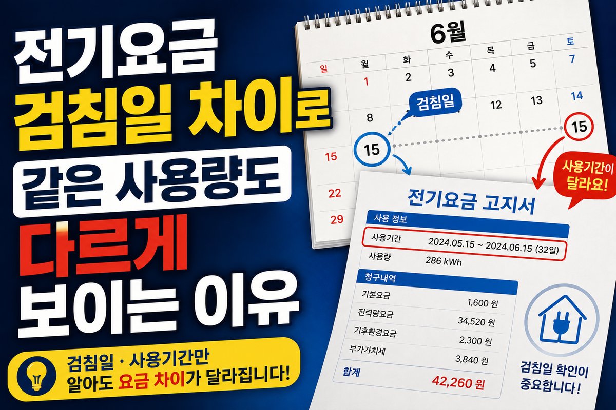 전기요금 검침일 차이로 같은 사용량도 다르게 보이는 이유