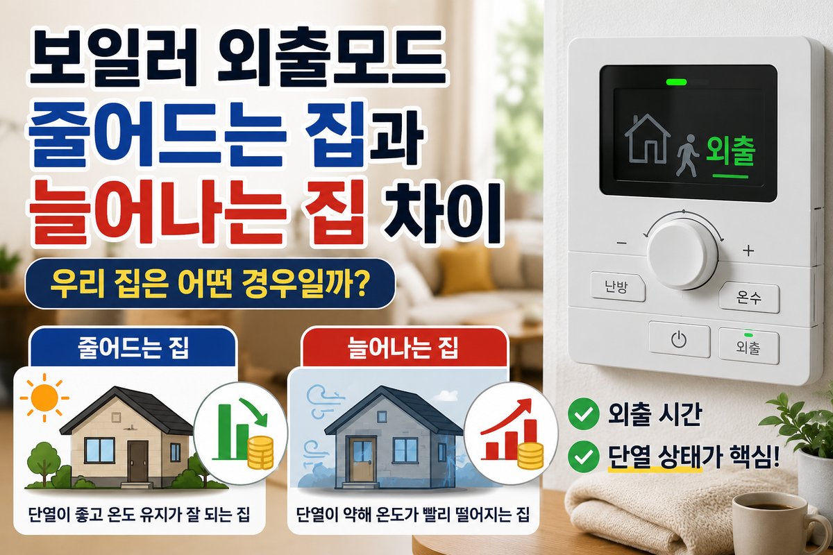 보일러 외출모드 가스요금 줄어드는 집과 늘어나는 집 차이