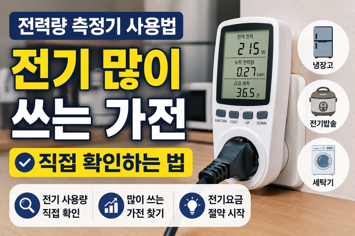 전력량 측정기 사용법, 전기요금 많이 나오는 가전 찾는 기준