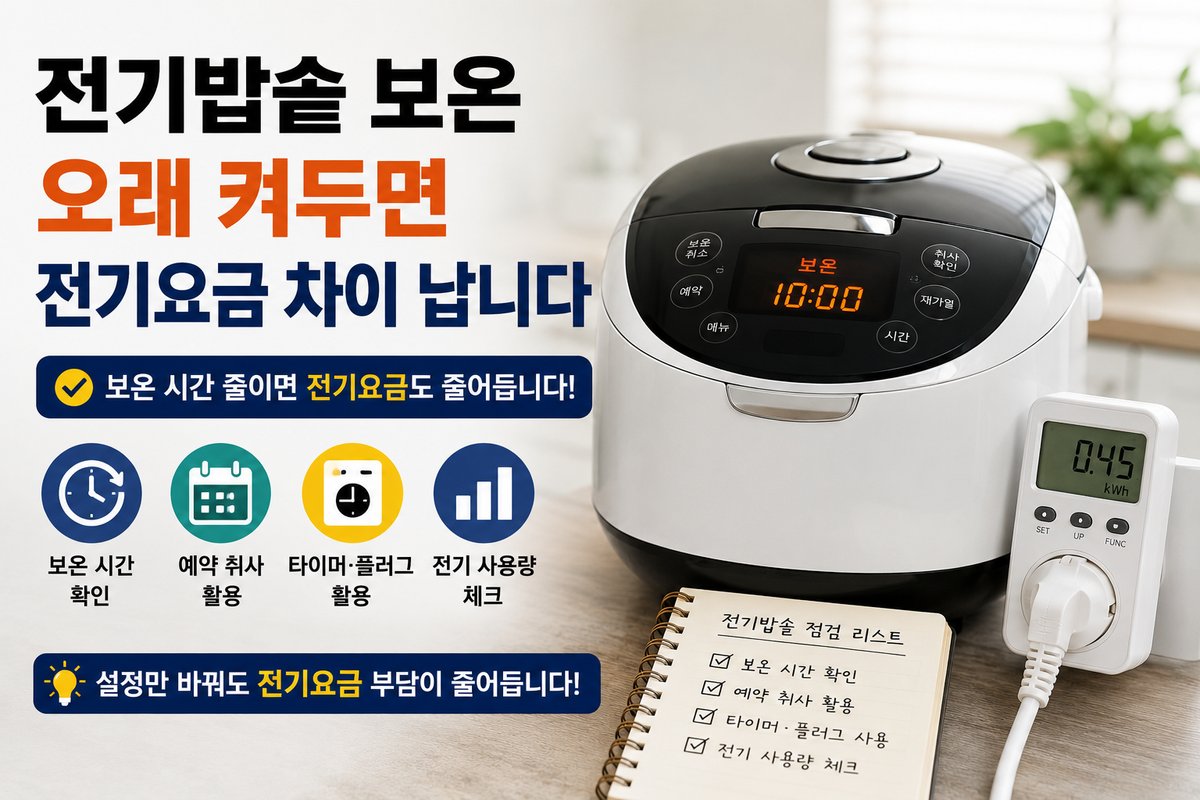 전기밥솥 보온 전기요금 줄이려면 먼저 확인해야 할 설정
