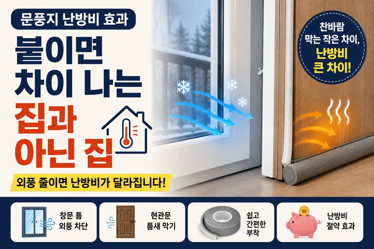 문풍지 난방비 효과, 붙이면 차이 나는 집과 아닌 집