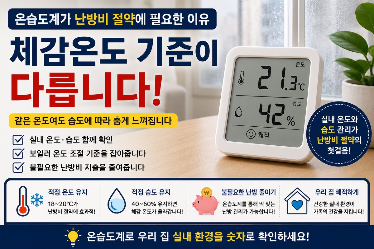 온습도계가 난방비 절약에 필요한 이유, 체감온도 기준이 다릅니다