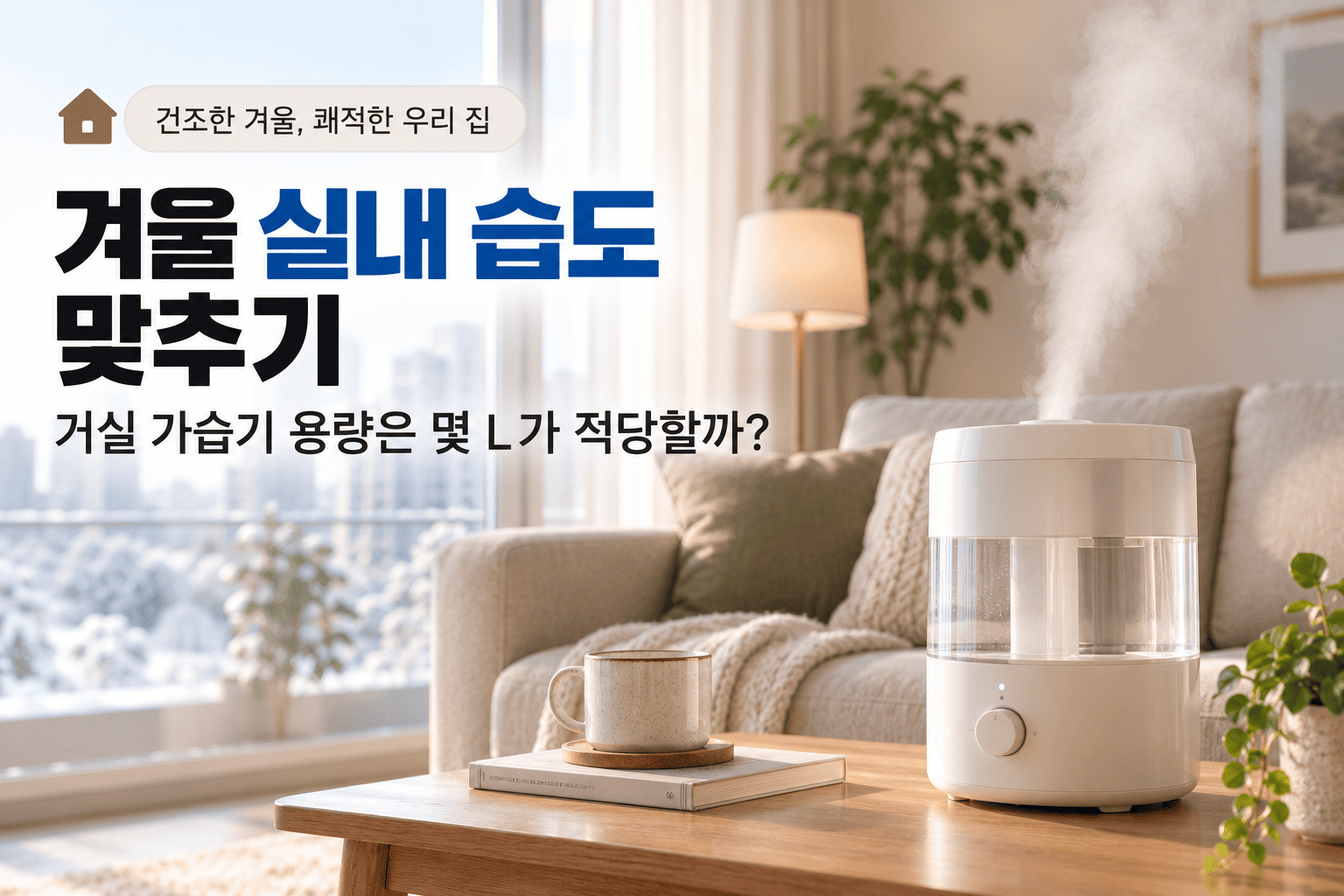 겨울 실내 습도 맞추기, 거실 가습기 용량은 몇 L가 적당할까