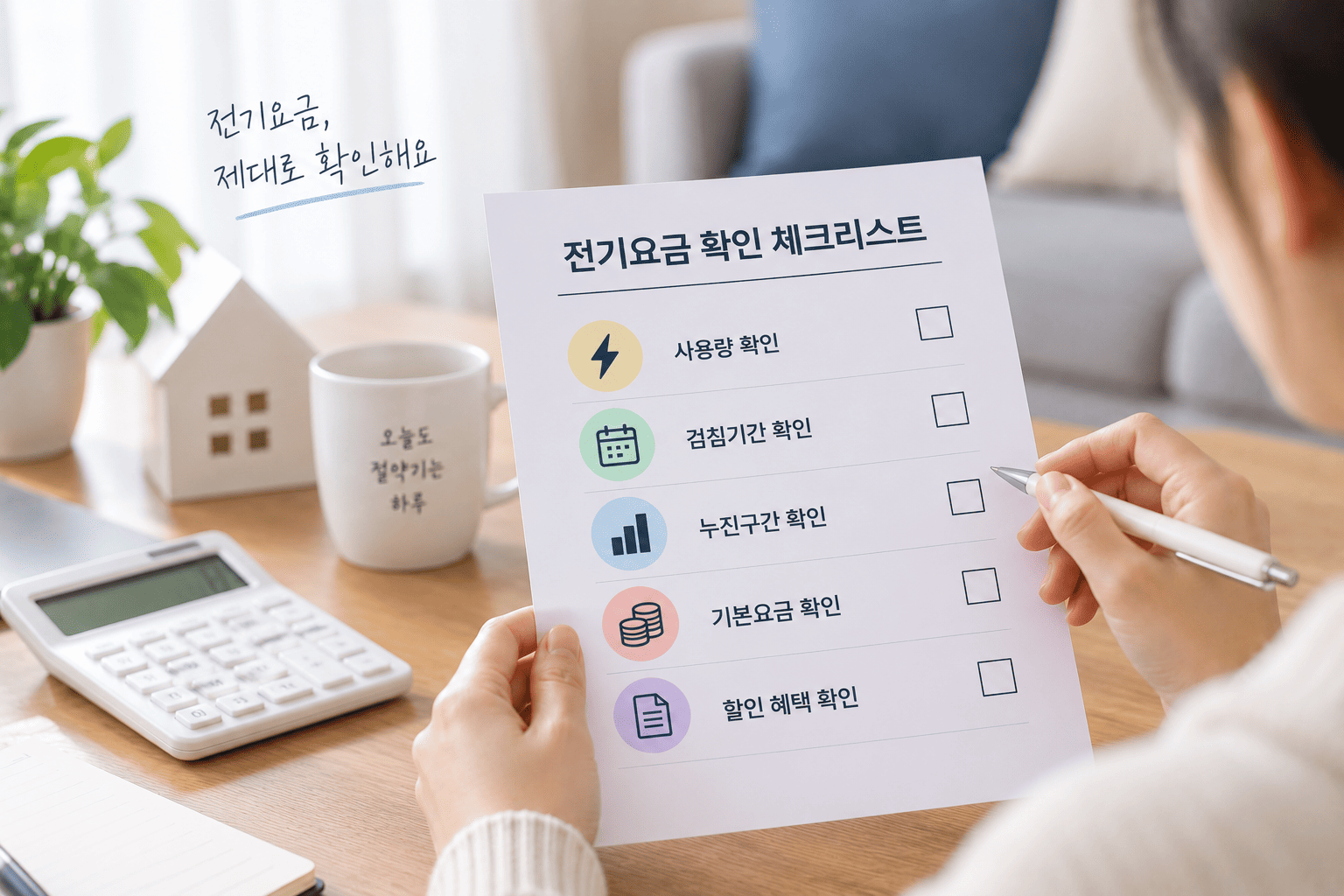 전기요금 문제 상황별로 확인할 항목을 선택하는 안내 이미지
